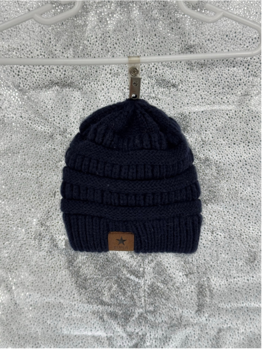 Kids Unbranded Black Grey and NavyKnit Beanie Hats One Size three pack - Picture 5 of 6